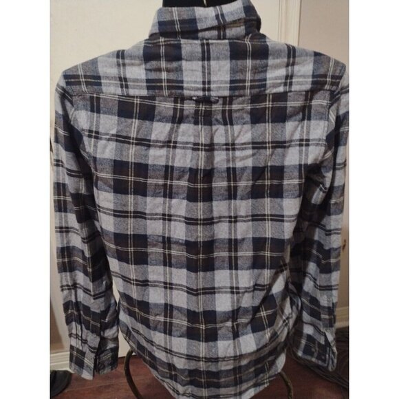 Denim Flower Shirt Mens Small S Multi Plaid Flannel Ricky Singh Button Up NEW - Picture 7 of 12